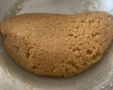 A picture of step 4 of Kada prashad (wholewheat flour halwa).