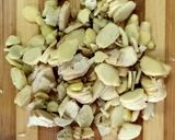 A picture of step 1 of Inji puli /sweet and sour ginger pickle.