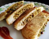 A picture of step 8 of Aloo Tikki pancake.