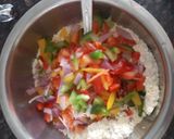 A picture of step 1 of Onion and capsicum Chilla.