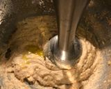 A picture of step 4 of Homemade taramasalata with toasted sourdough breadsticks.