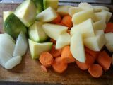 Vegetales salteados con carne de res
