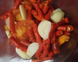 Foto langkah ke 2 dari resep Balado telur puyuh ati ampela dan tahu / telur puyuh balado.