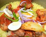 A picture of step 9 of Chicken mandi rice.