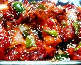 A picture of step 2 of Honey Garlic Chilli Chicken.