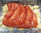Krumpliágyon sült sertés császárhús recept fázis 7 fotója