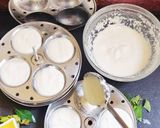 A picture of step 3 of Instant Rava idli with Coconut chutney.