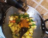A picture of step 4 of Stir Fried Aloo Mirchi.