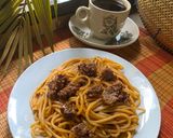 Gambar langkah 4 resipi 2:6:26 - Spaghetti Goreng Daging Manis Pedas.