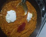 A picture of step 2 of Mutter paneer, paratha with zeera rice and dalfry.