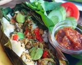 Foto langkah ke 7 dari resep Nasi Bakar Kerang Pedas.