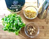 A picture of step 1 of Trofie with Arugula and Walnut Pesto.