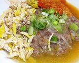 Foto langkah ke 3 dari resep Bubur Ayam Beras Merah #DIET #DEBM.