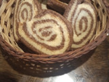Galletas de manteca marmolado en forma de espiral