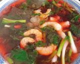 Hình bước làm 5 của món Canh rau dền mồng tơi nấu tôm