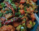 A picture of step 11 of Veg kolhapuri.