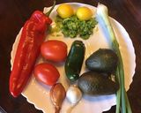 A picture of step 1 of California Farm Guacamole Dip.