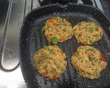 A picture of step 7 of Mini egg veggie pancakes.