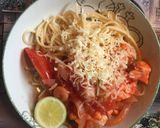 Foto langkah ke 9 dari resep Spagetti seafood-salmon.