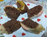 A picture of step 7 of Chocolate cake covered with custard.