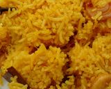 A picture of step 9 of Basanti Pulav/ Bengali Misti Pulao.