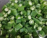 A picture of step 1 of Masala bhindi.