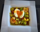 Foto del paso 11 de la receta: Huevos mollet, verdura y langostinos