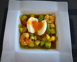 Foto del paso 11 de la receta: Huevos mollet, verdura y langostinos