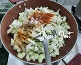 A picture of step 2 of Turai Aloo/Ridge Gourd and Potato Curry.