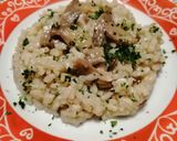 A picture of step 6 of Porcini Mushroom Risotto.