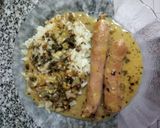 Foto del paso 5 de la receta: Salchichas al verdeo con Roquefort, acompañadas con arroz