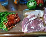Foto del paso 2 de la receta Mixto de molleja, churrasco, solomillo y morrón a la planchetta