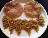 A picture of step 3 of Lal saager luchi.