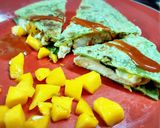รูปขั้นตอนการทำที่ 8 ของ Chicken mango cheese quesadillas