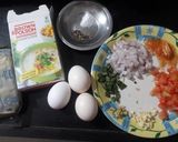 A picture of step 1 of Italian egg soup.