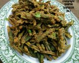 A picture of step 3 of Kurkuri bhindi.