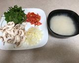 A picture of step 1 of Mushroom Briyani.