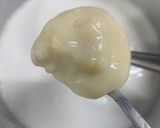A picture of step 2 of Condensed milk firni.