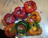 A picture of step 4 of Stuffed Peppers with Ground Beef and Quail Eggs.