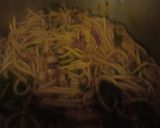 A picture of step 6 of Spaghetti with beans.