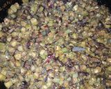 A picture of step 8 of Kurkuri bhindi.