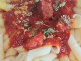 Macarrones con salsa dos chorizos!!