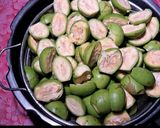 A picture of step 1 of Karonda pickle (Bihari style).