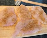 A picture of step 1 of Chicken & mushroom Traybake.