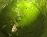 A picture of step 1 of Banana spinach pancakes with peanuts.