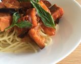 A picture of step 7 of Aubergine and ginger tomato pasta.