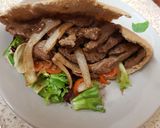 A picture of step 10 of My Homemade seasoned Steak in pitta Bread. 😘.