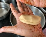 A picture of step 3 of Dal Bati Churma with pickled onions.