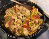 Une image de l'étape 15 de Poulet façon chili verde (maïs, poivrons, citrons verts).