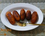 A picture of step 8 of Ranga Alur Puli / Shakarkand puli/Fried Sweet Potato Dumplings.
